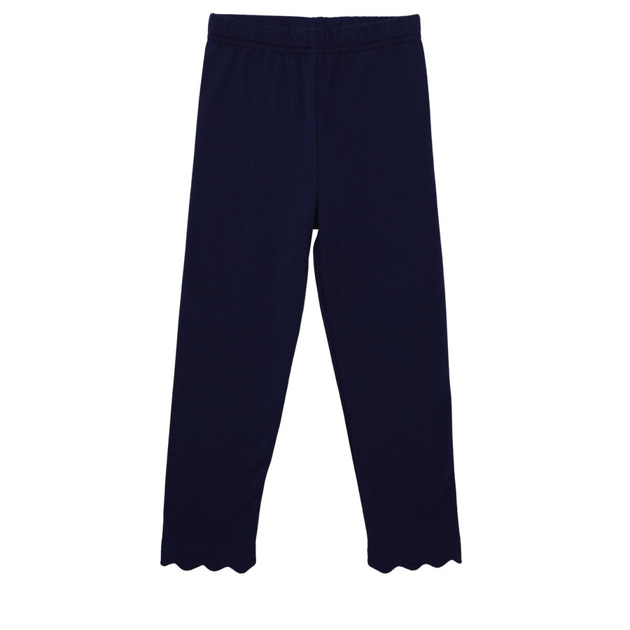 GIRLS SCALLOP LEGGINGS (NAVY)