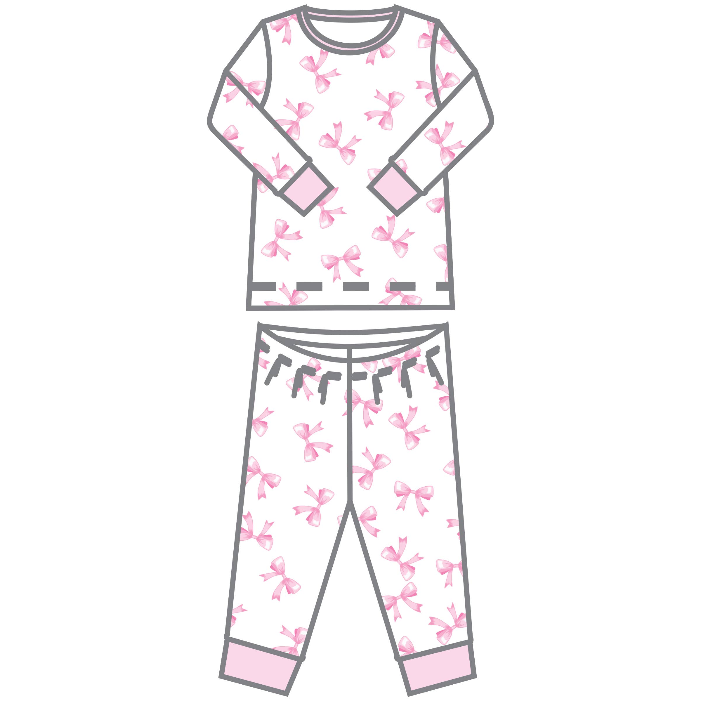 BABY BOWS LONG PAJAMAS