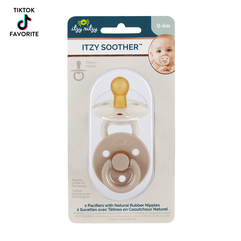 BOSSOM + ROSEWOOD ITZY SOOTHER NATURAL RUBBER PACIFIER SET (2-PACK) 6-18M