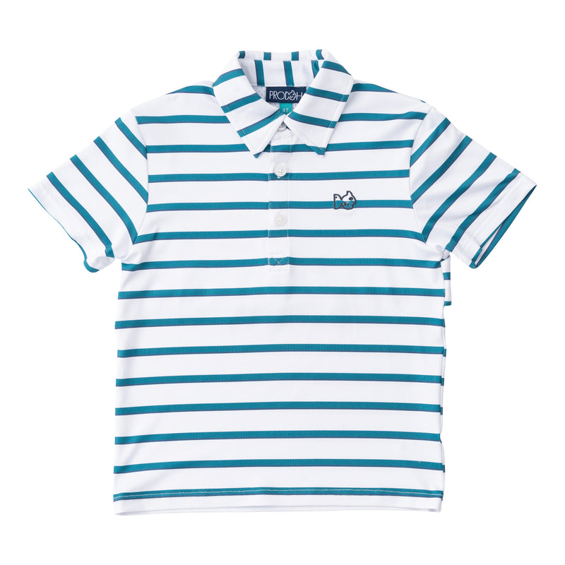 BOYS PRO PERFORMANCE SHORT SLEEVE POLO  - ALEXANDRITE FAIRWAY STRIPE