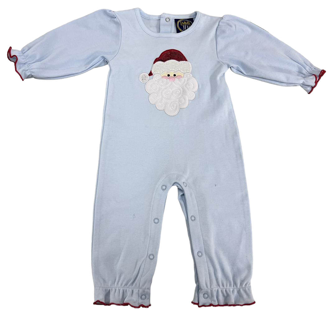 SANTA APPLIQUE GIRLS ROMPER