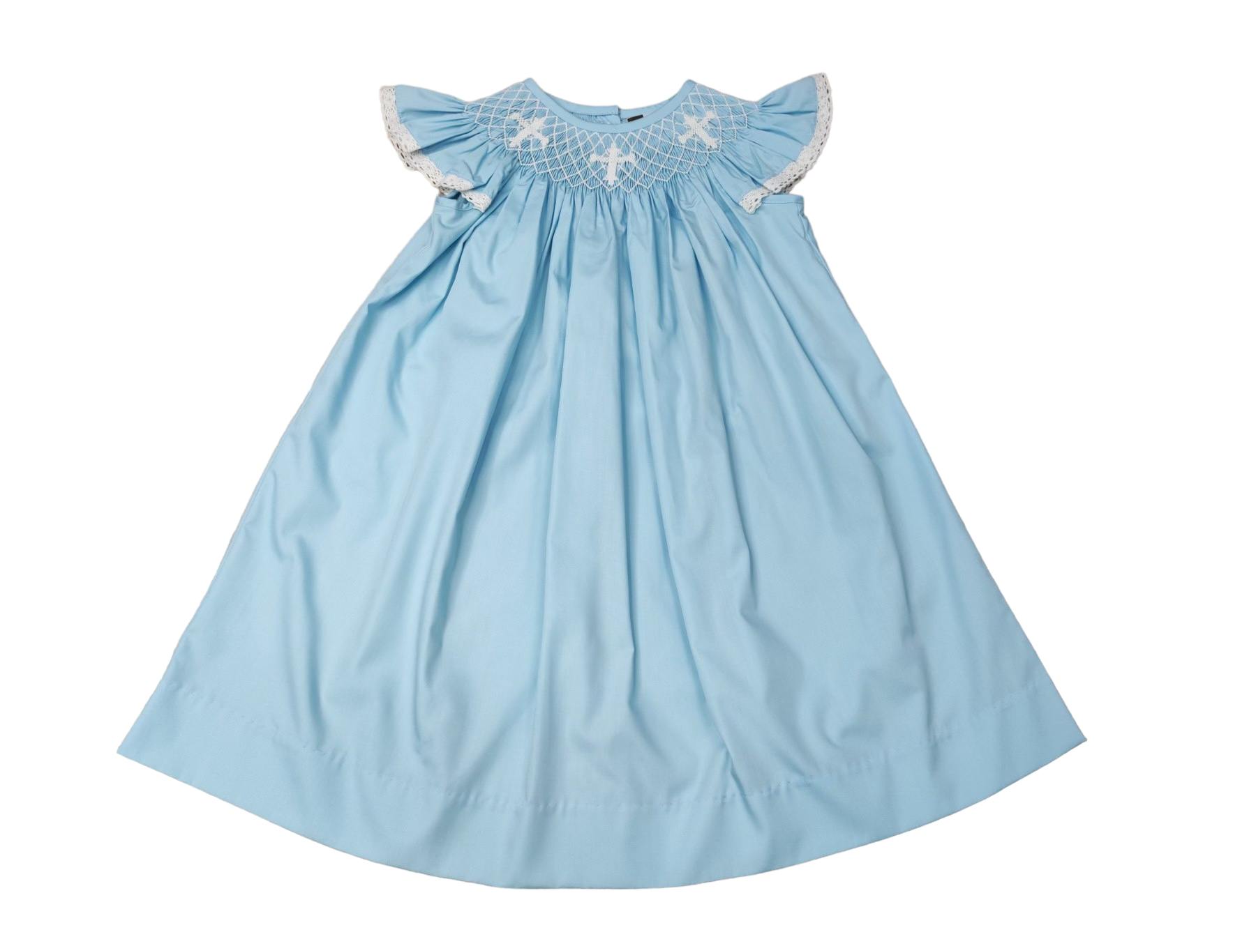 FAITH SMOCKED ANGEL SLEEVE BISHOP DRESS