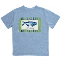 FISH ON H. BLUE LOGO TEE