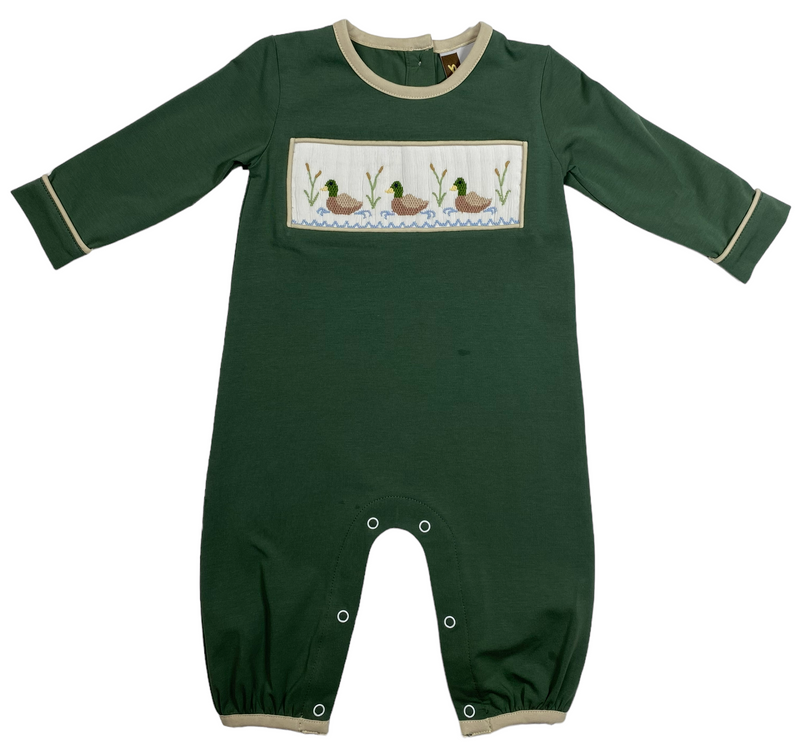 MALLARD DUCK SMOCKED BOY ROMPER