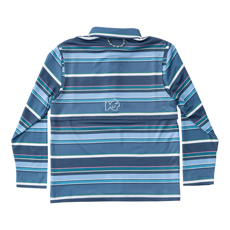 BOYS PRO PERFORMANCE LONG SLEEVE POLO  - BIG DIPPER SUNSET VIBES STRIPE