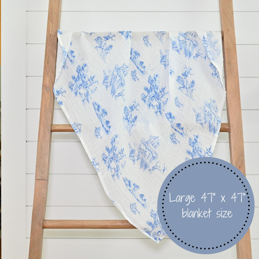 CHINOISERIE BABY SWADDLE BLANKET