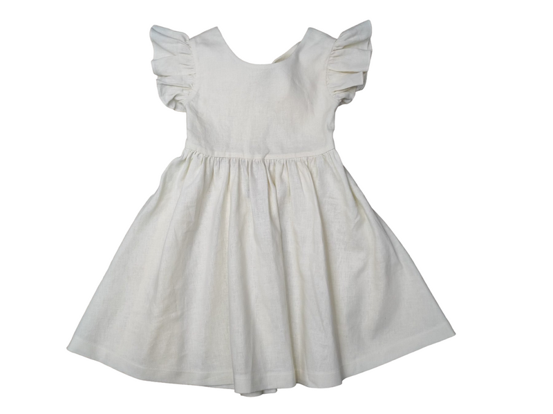 WHITE LINEN GABRIELLE DRESS