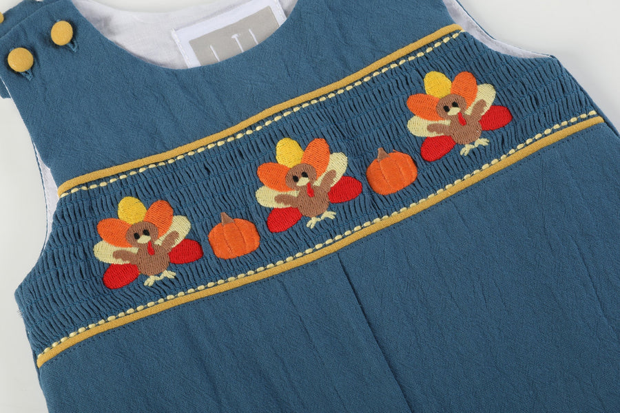 BLUE TURKEY SMOCKED LONGALL