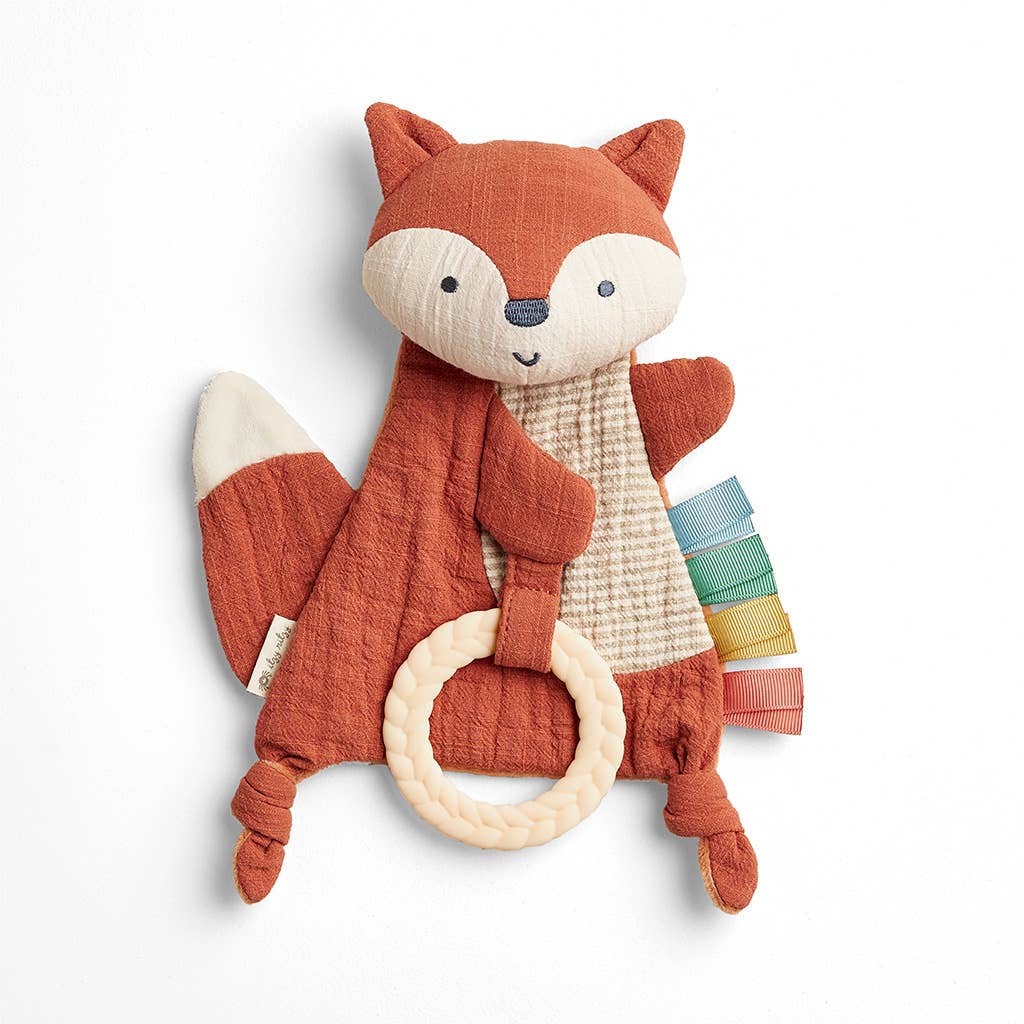 FOX BITZY CRINKLE SENSORY TOWY WITH TEETHER