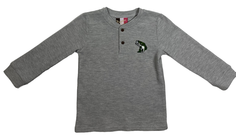 BOYS HENLEY SHIRT - BASS FISH