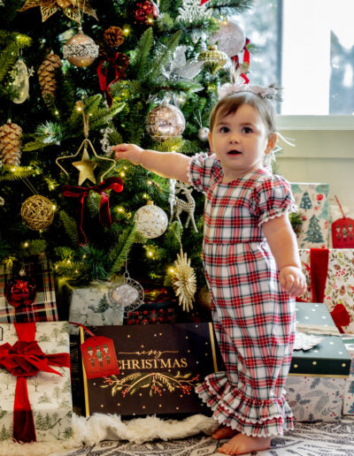 RED PLAID GABBY ROMPER