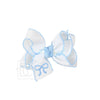 EMBROIDERED BOW CROCHET EDGE HAIR BOW ON ALLIGATOR CLIP