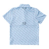 BOYS PRO PERFORMANCE SHORT SLEEVE POLO  - POWDER BLUE GOLF CART PRINT