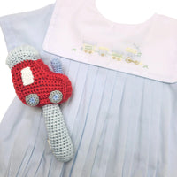 BABY BOY EMBROIDERED TRAIN BUBBLE - BLUE