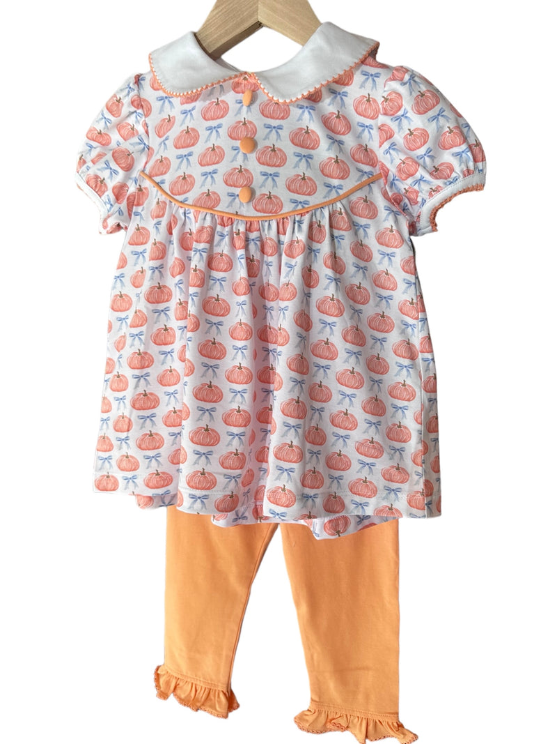 ORANGE PUMPKIN BUTTON TOP SET