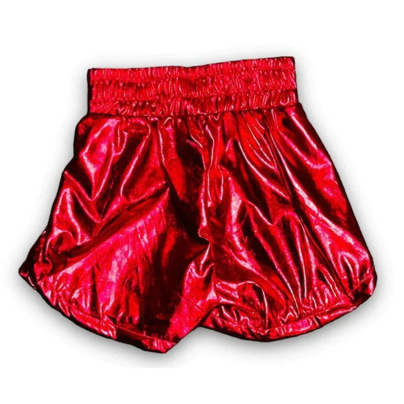 RED METALLIC SHORTS