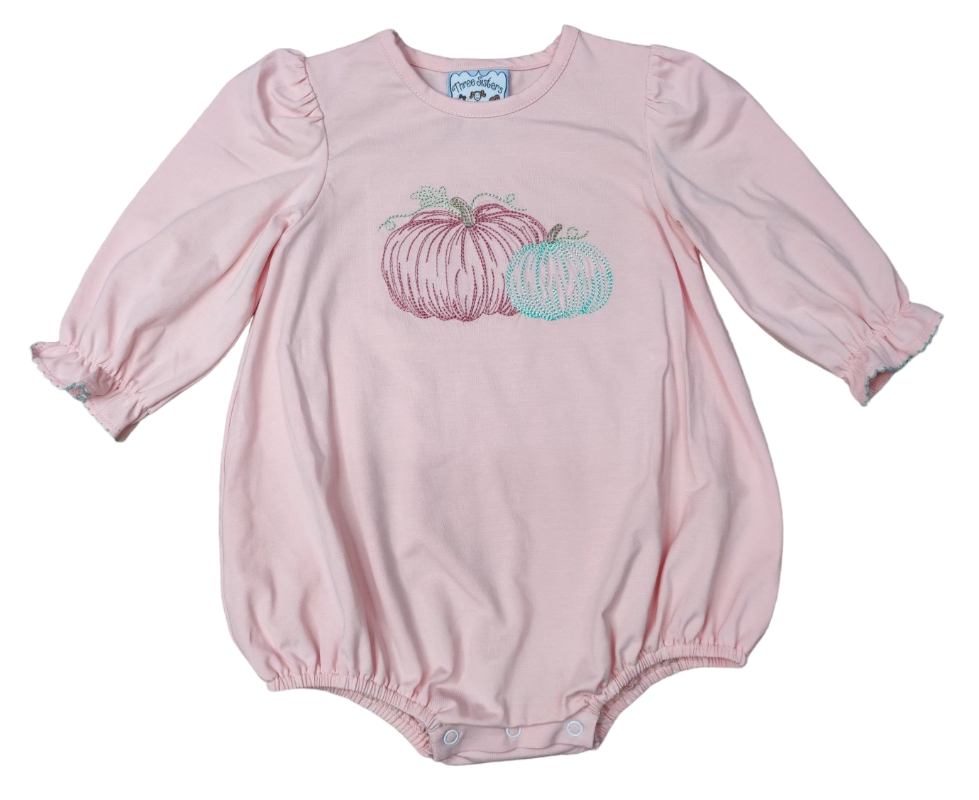 PUMPKIN EMBROIDERED LONG SLEEVE BUBBLE