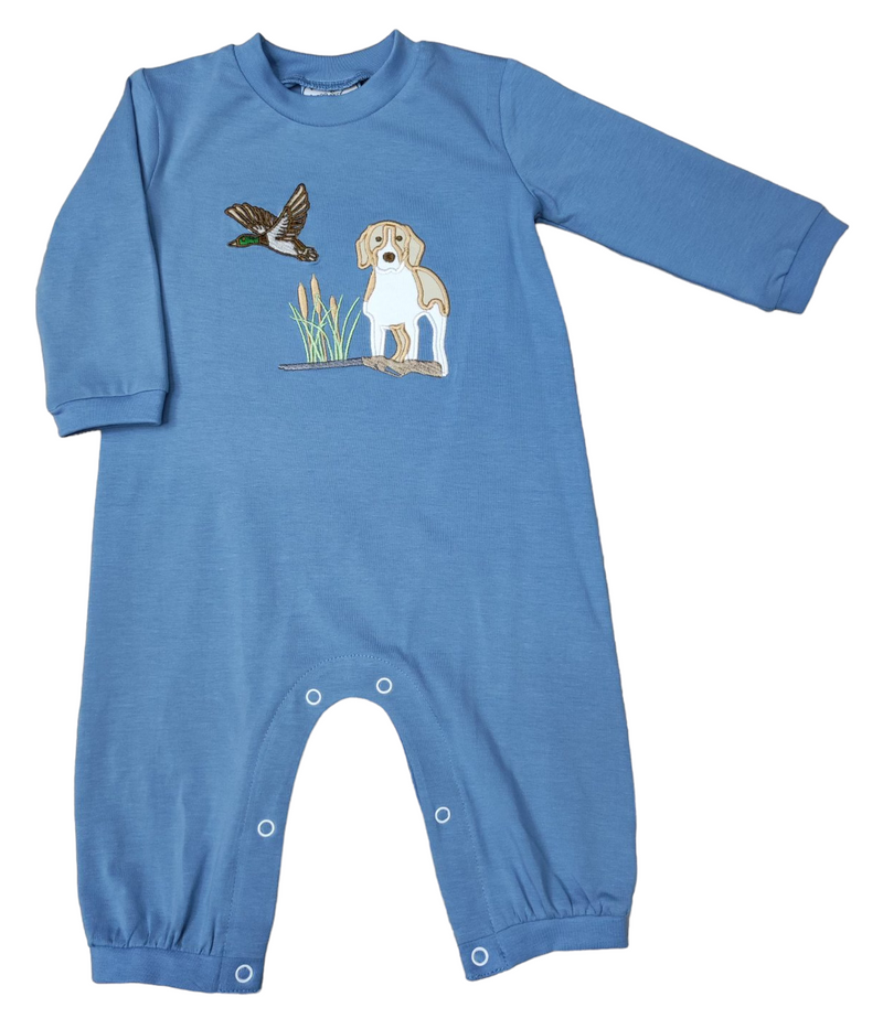 DUCK HUNTING APPLIQUE BOYS ROMPER