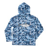 BOYS PRO PERFORMANCE HOODIE T-SHIRT - BLUE CAMO