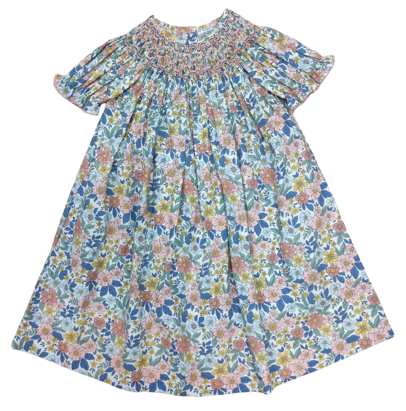 MAKE A WISH SMOCKED GEO BISHOP DRESS