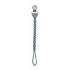 GRAY BEADED SWEETIE STRAP SILICONE ONE-PIECE PACIFIER CLIP