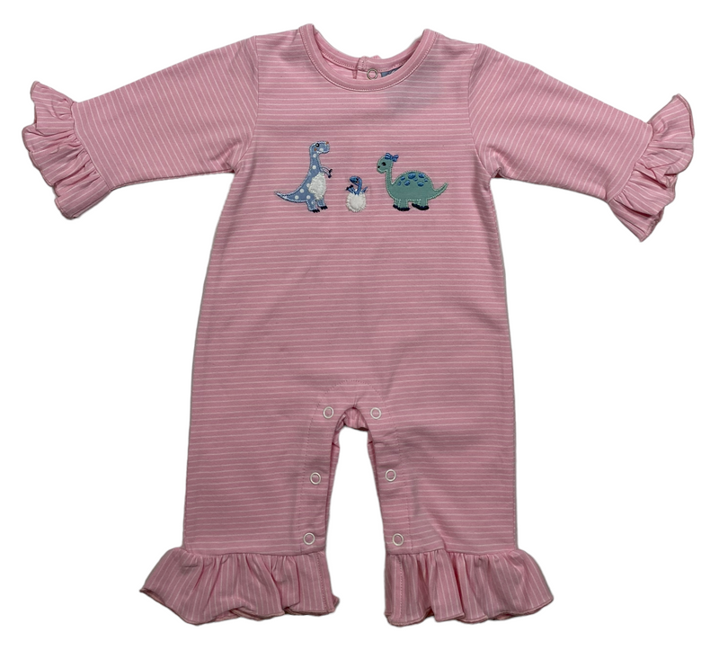 DINO LAND APPLIQUE GIRLS ROMPER