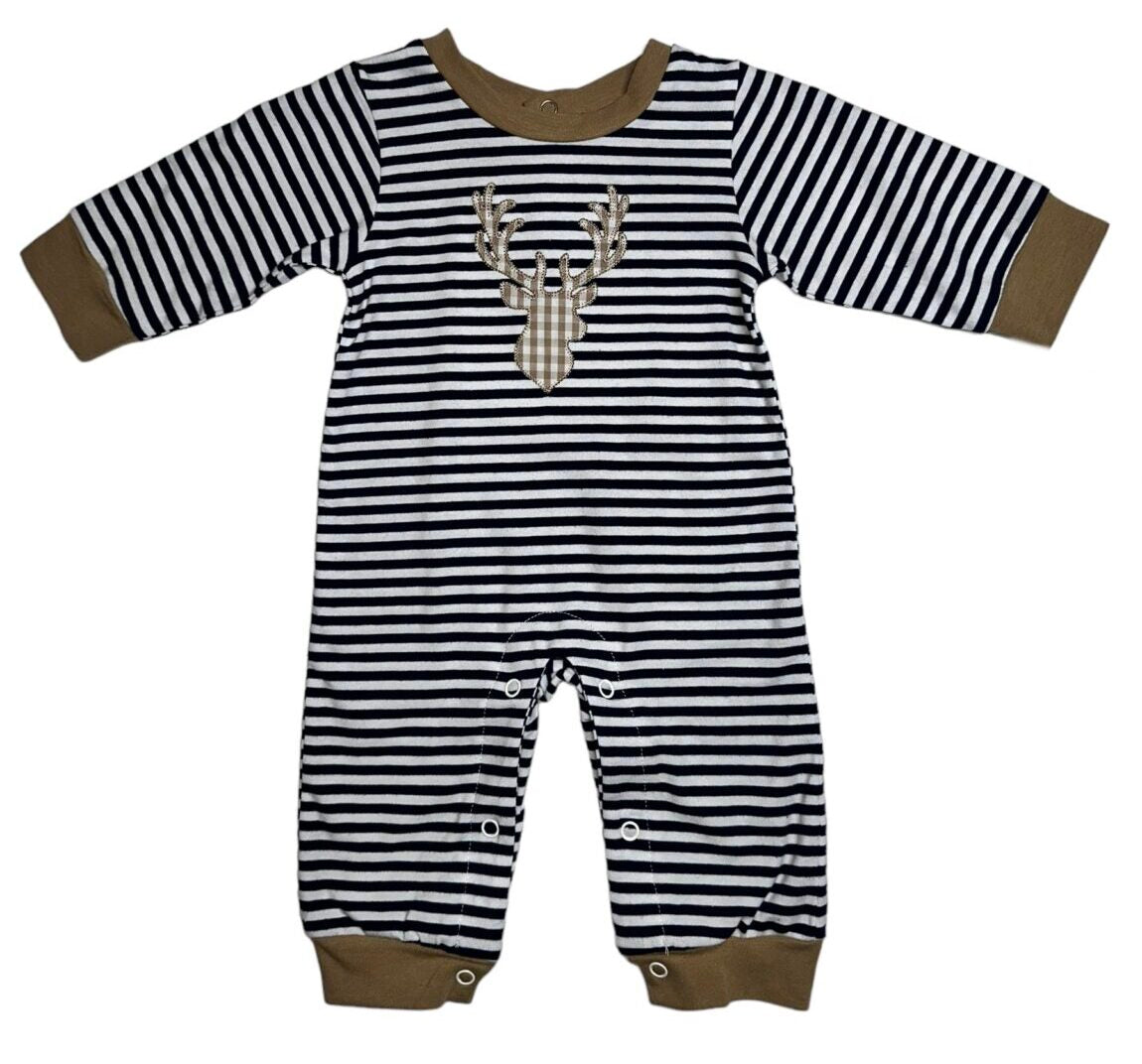 DEER APPLIQUE BOYS ROMPER