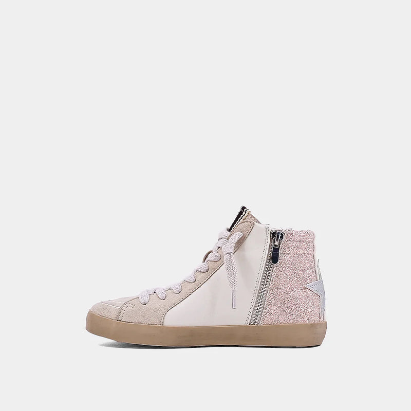 ROONEY CHAMPAGNE GLITTER KIDS SNEAKERS