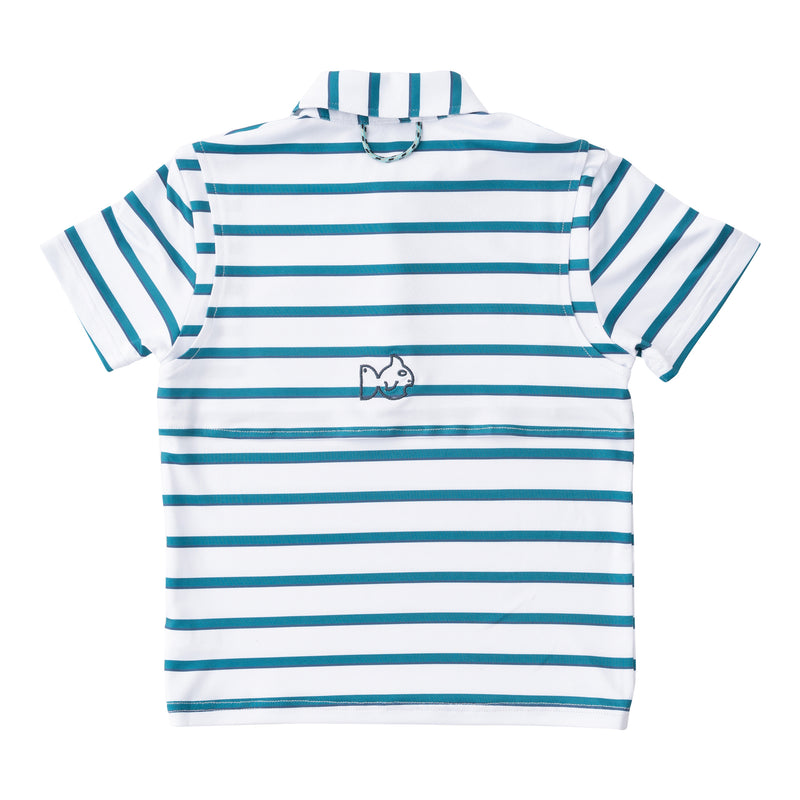 BOYS PRO PERFORMANCE SHORT SLEEVE POLO  - ALEXANDRITE FAIRWAY STRIPE