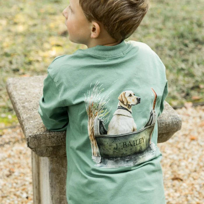 BOYS LONGSLEEVE LOGO TEE - DOG IN BOAT