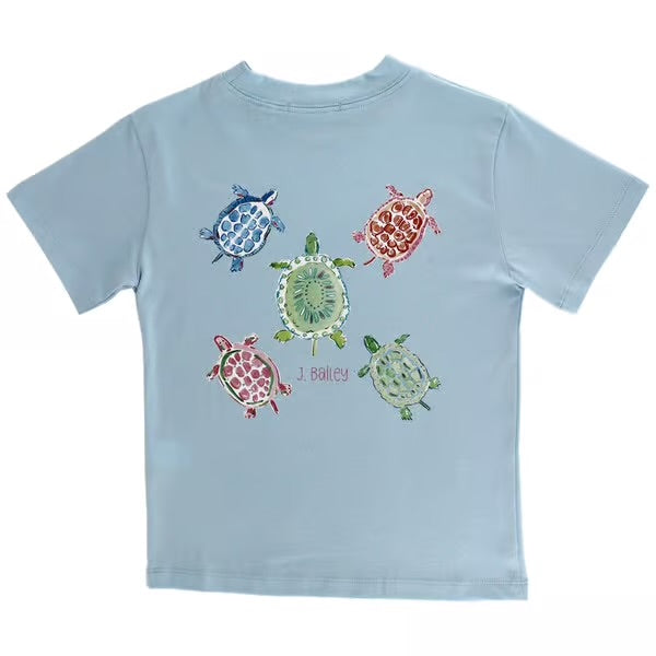 GIRLS TURTLES ON BAYBERR LOGO TEE