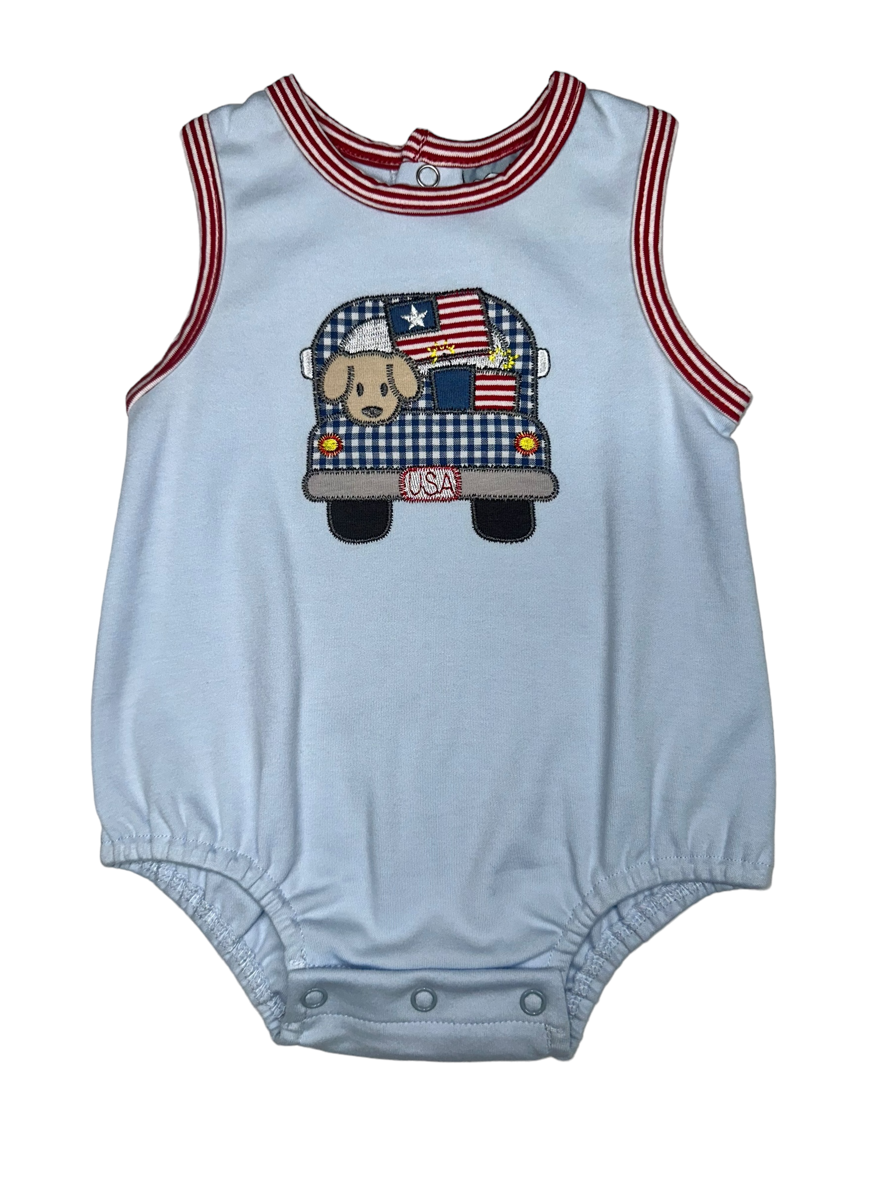 PATRIOTIC APPLIQUE BOYS BUBBLE