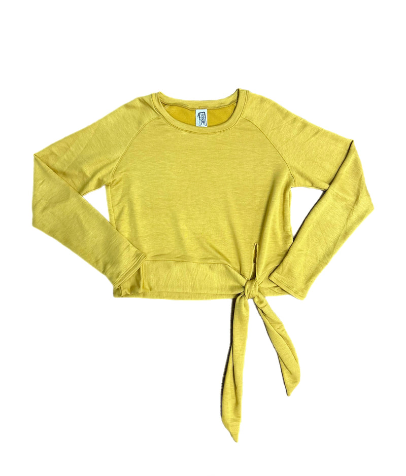 BUTTER TERRY LONG SLEEVE TOP - GOLD