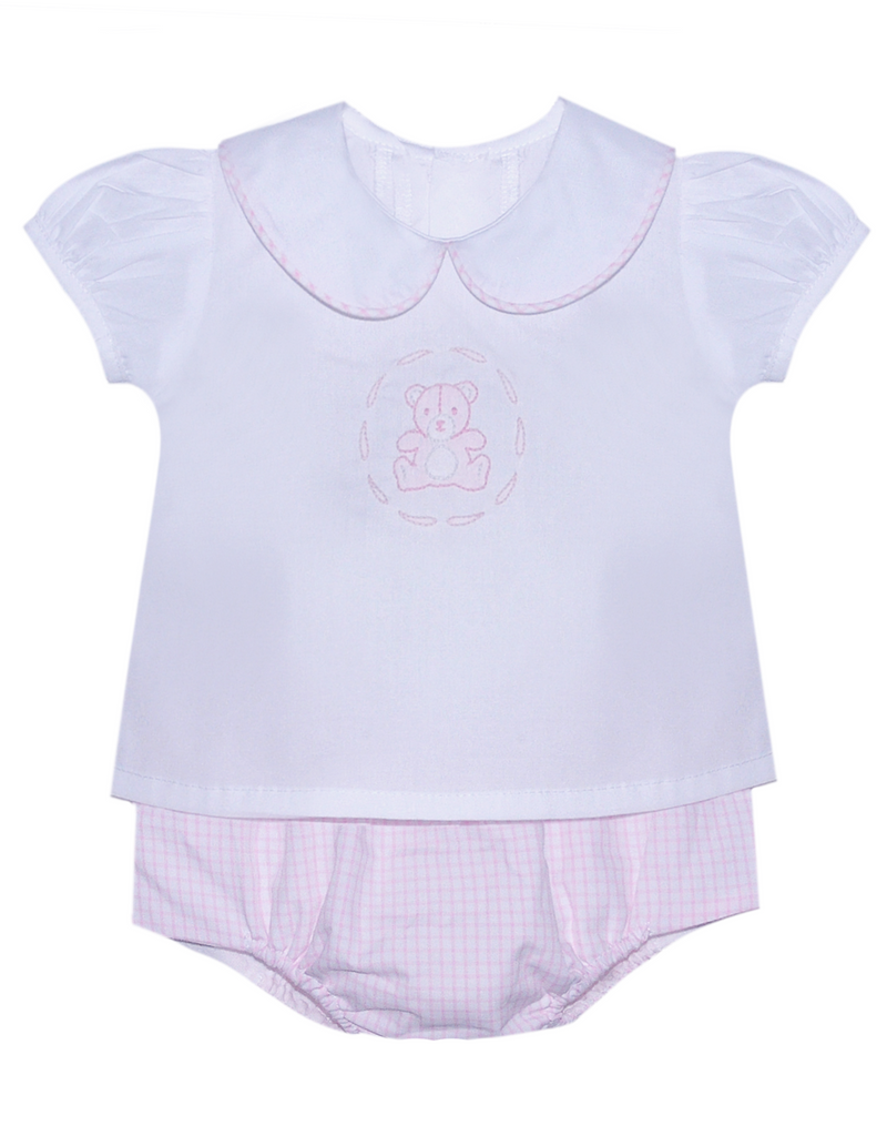 PINK BAILEY GIRL DIAPER SET - TEDDY BEAR