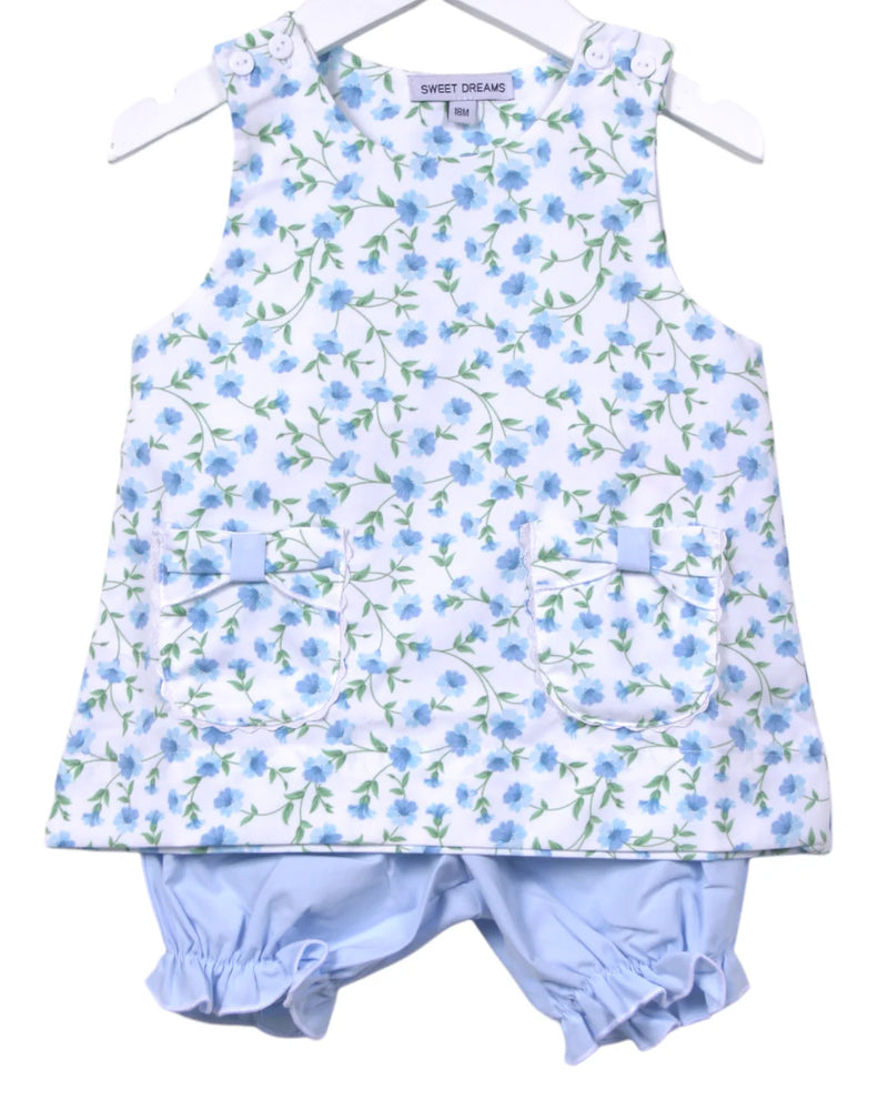 GLORY BLUE FLORAL PRINT BLOOMER SET