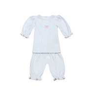 BOW ELEANOR WHITE KNIT BLOOMER SET