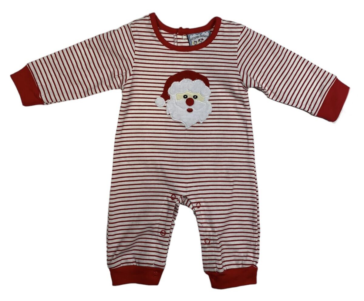 SANTA APPLIQUE BOYS ROMPER