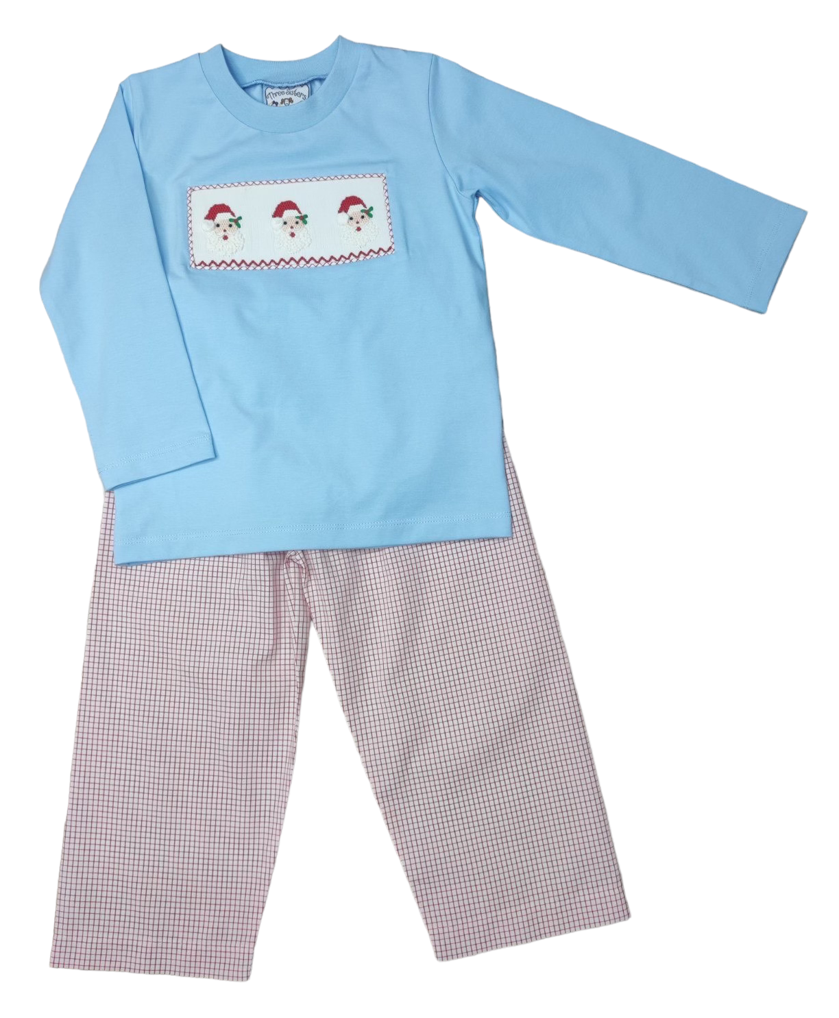 SANTA SMOCKED BOYS PANT SET