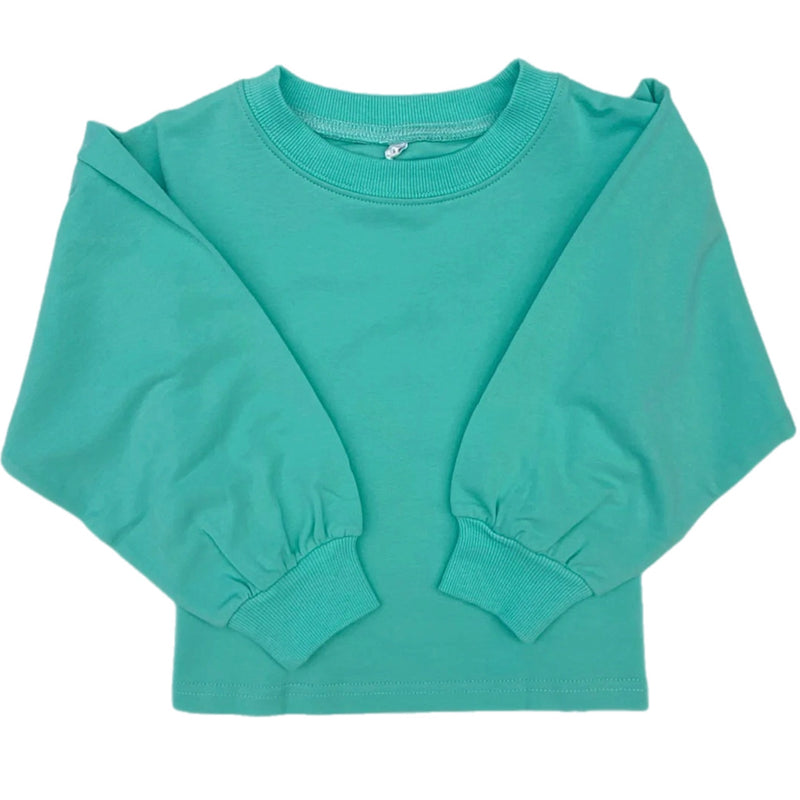 PUFF SLEEVE TOP - SEAFOAM