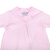 MINI STRIPES ZIPPER FOOTIE - PINK