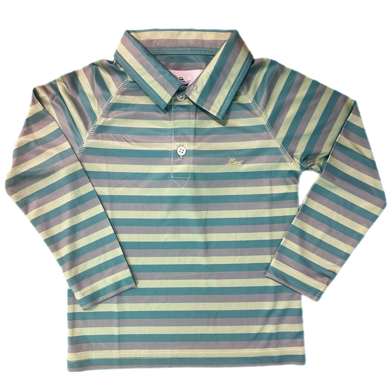 LONGSLEEVES STRIPED POLO (NAVY,NILE,SMOKE)