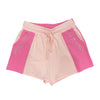 COLOR BLOCKED PINK RHINESTONE SHORTS