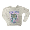 ROCK AND ROLL TIGER RHINESTONE GRAPHIC SWEATSHIRT