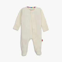 LOVE LINES TOFU ORGANIC COTTON POINTELLE MAGNETIC FOOTIE