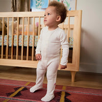 LOVE LINES TOFU ORGANIC COTTON POINTELLE MAGNETIC FOOTIE