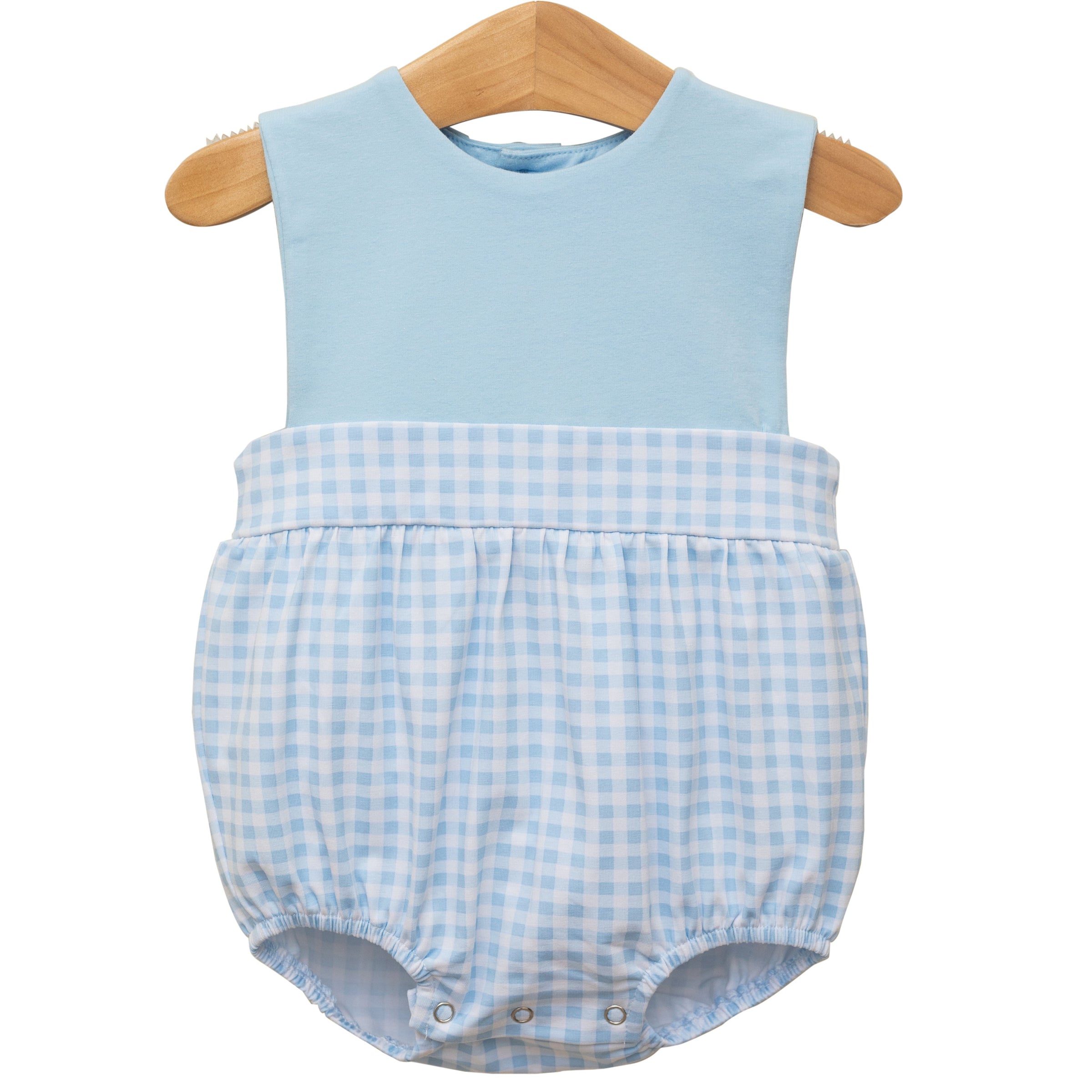 THOMAS SUNSUIT IN LIGHT BLUE GINGHAM