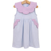 PENELOPE DRESS IN LIGHT BLUE STRIPE/LAVENDER