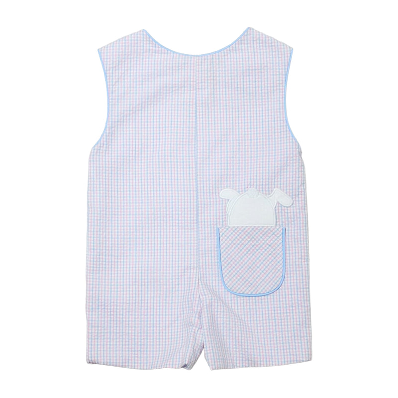 BUNNY ASHTON SHORTALL CHERRY BERRY STRIPE SEERSUCKER