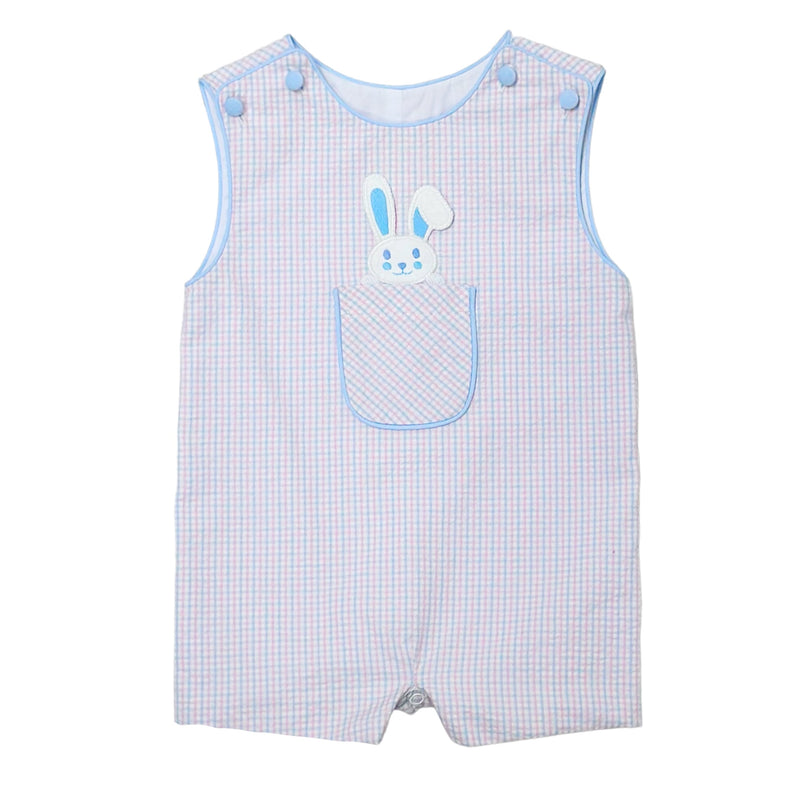 BUNNY ASHTON SHORTALL CHERRY BERRY STRIPE SEERSUCKER