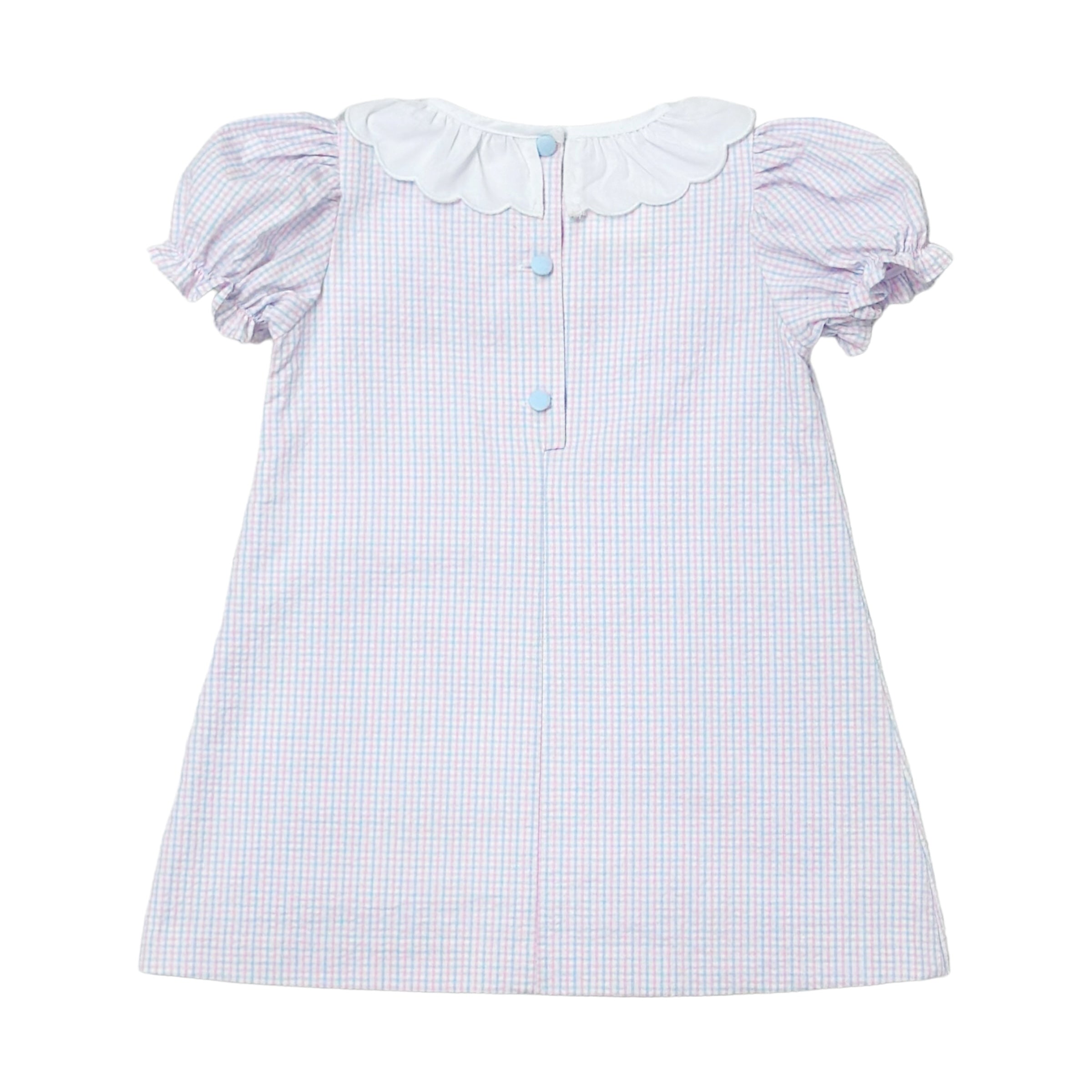 BUNNY AMELIE DRESS CHERRY BERRY STRIPE SEERSUCKER